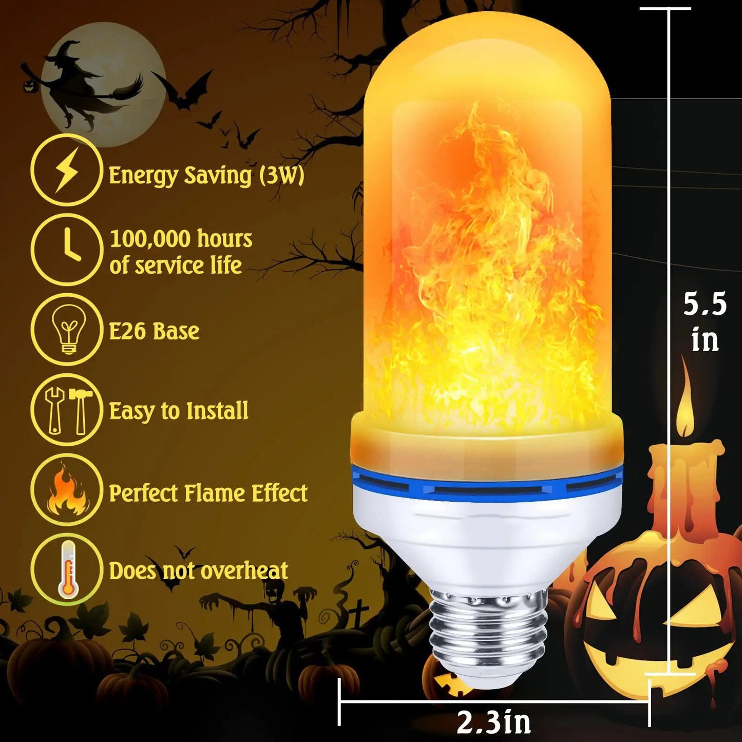 LED Flame Light Bulb With Gravity Sensing Effect