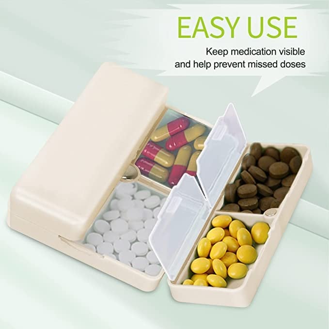 🔥LAST DAY SALE BUY 2 GET 1 FREE - Daily Pill Organizer, 7 Compartments Portable Pill Case Travel Pill Organizer,[Folding Design]Pill Box