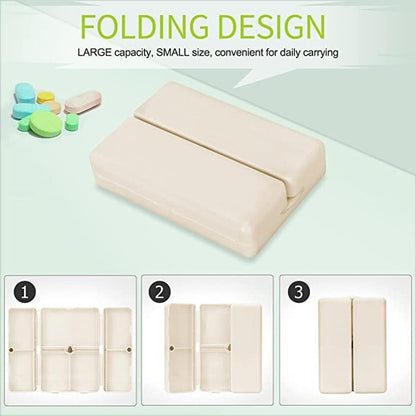 🔥LAST DAY SALE BUY 2 GET 1 FREE - Daily Pill Organizer, 7 Compartments Portable Pill Case Travel Pill Organizer,[Folding Design]Pill Box